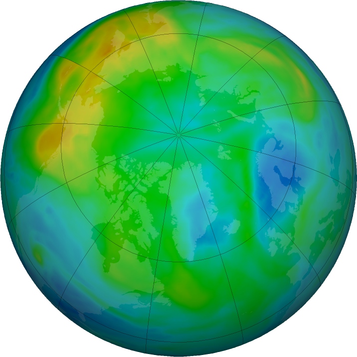 Arctic ozone map for 08 November 2024